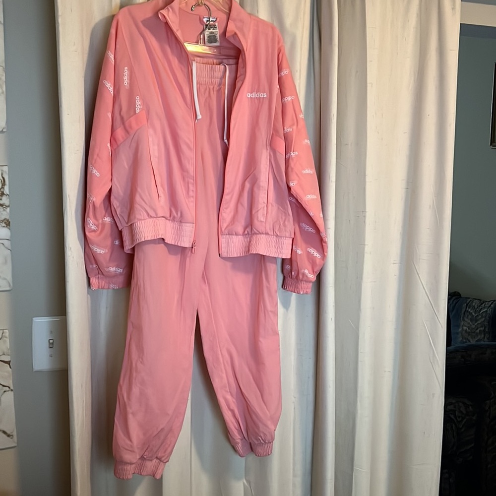 Pink Adidas set! Jacket and pants!